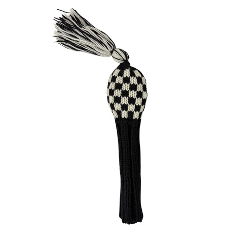 Black and white checkered - white, knit