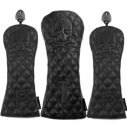 Leather skull golf club - leather,